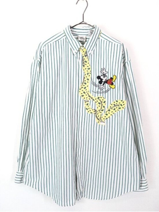 Disney Tops - Disney | Vintage Y2K Mickey Mouse Embroidered Tie Front Button Top | Size Large